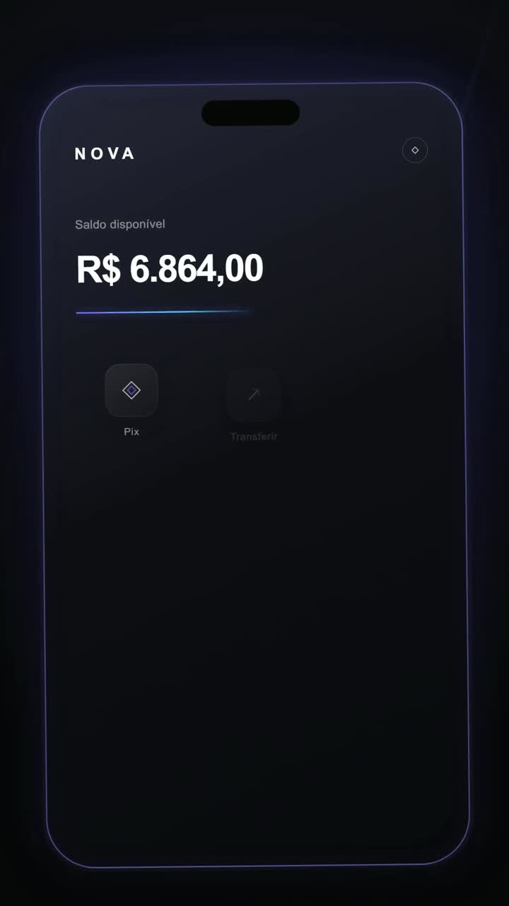 Conceito de aplicativo NOVA em um smartphone